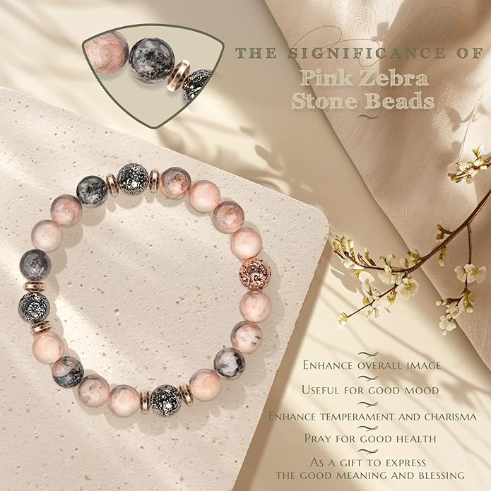 30th 40th 50th 60th 70th 80th Birthday Gifts for Women, Natural Stone Bracelet Birthday Gifts for Mom Daughter Grandma Sister Friends Coworker