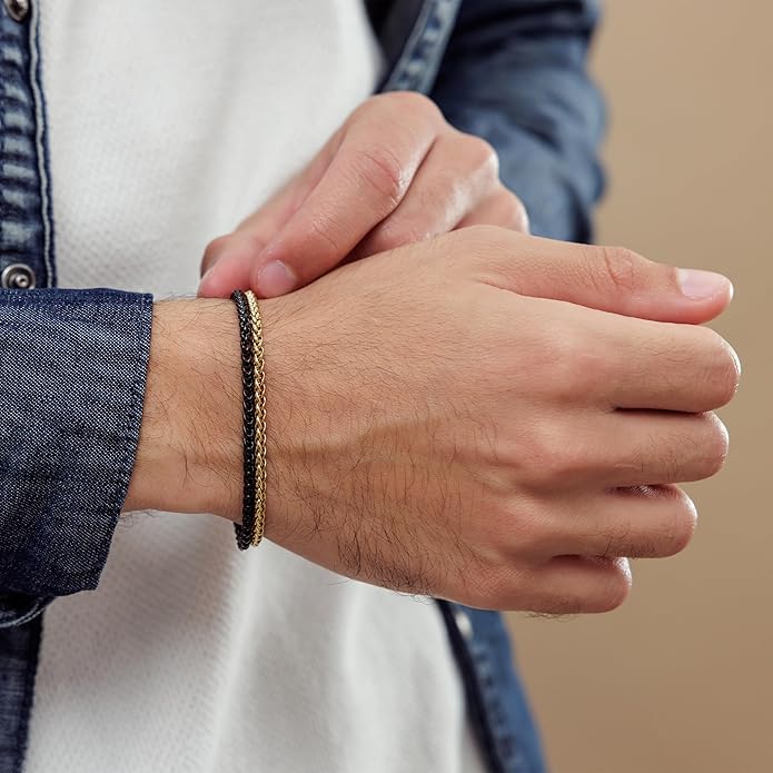 Galis Mens Bracelet Dvir - Stainless Steel for Men, Non Tarnish Rope Chain Bracelets, Stylish Birthday, Gift for Men, Dad, Husband, Boyfriend