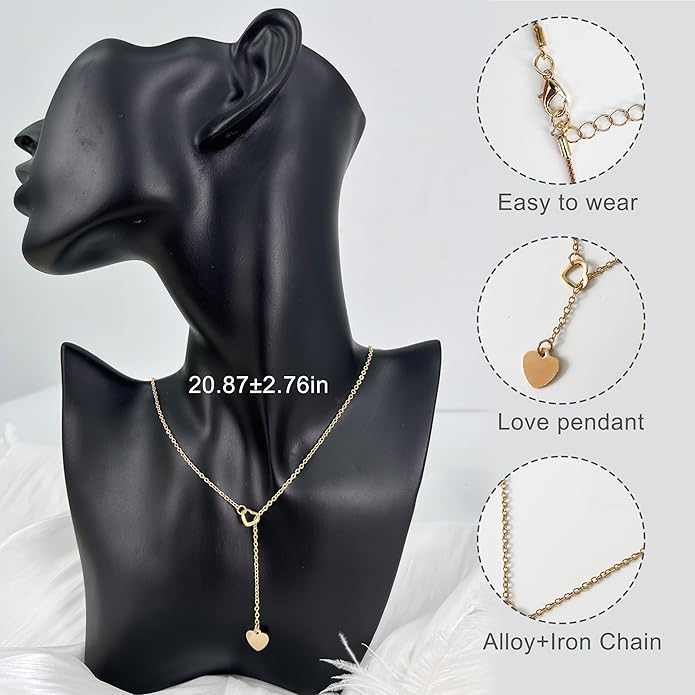 Irregular Y2k Long Y-shaped Necklace with Zircon Inlaid Sparkling Brick Tassel Pendant Double-Layer Chain High-end Fashion Accessory Women's