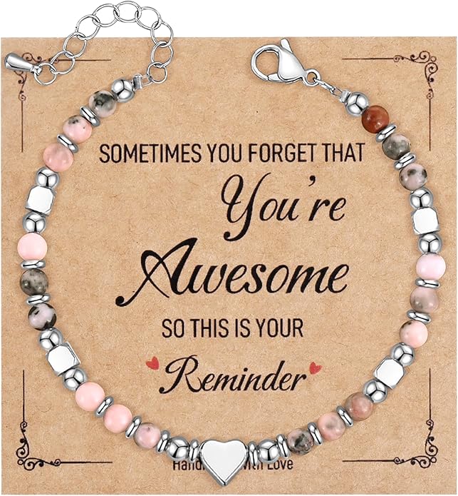 VIBILIA Cross Beaded Bracelets for Women, Inspirational Natural Heart Religious Bracelets for Women, Birthday Christian Gifts for Women on Thanksgiving Christmas Gifts