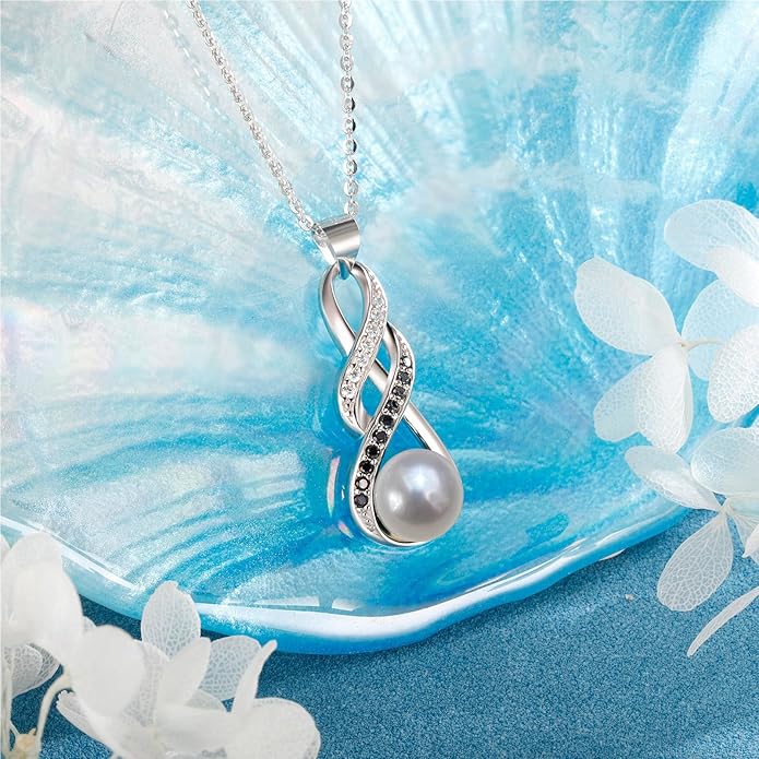 Pearl Necklaces-Birthday Anniversary Wedding Gifts for Women -Her -Mom -Wife -Girlfriend Grandma on Christmas Day Mothers Day | Valentines Romantic Gifts