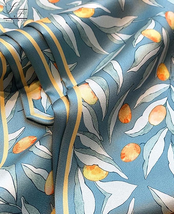 Hioyiwse Head Scarf Hair Neck Scarves For Women Purse Bag Scarfs For Handbags Silky Long Thin Satin Headscarf Fashion