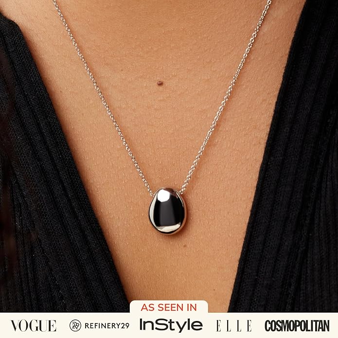 Ana Luisa Pebble Pendant Necklace for Women - 14K Gold Plated and Silver Rhodium Plated Trendy Small & Mini Teardrop Necklace with Lobster Clasp - Hypoallergenic, Water-Resistant, Tarnish-Free Jewelry
