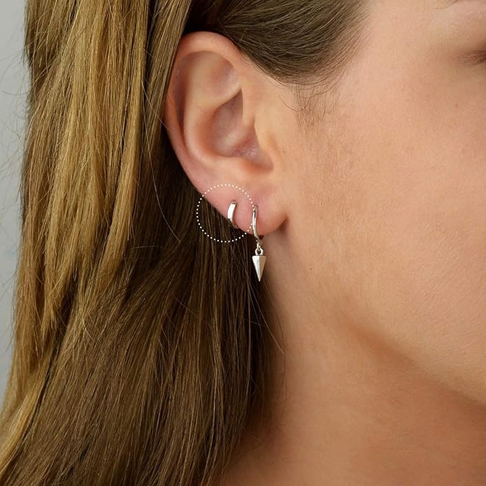 micuco 3 Pairs Small Hoop Earrings Set for Women, 14K Gold Plated Huggie Hoop Earrings for Men, Tiny Cartilage Hypoallergenic Earring Set