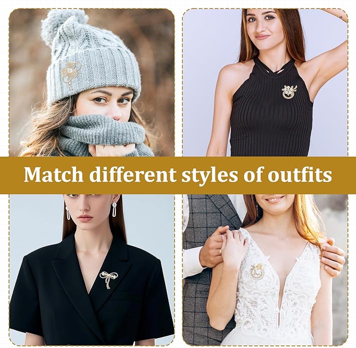 4pcs Brooches and Pins for Women, Flower Brooch, Crystal Pearl Brooch, for Women Fashion Accessories