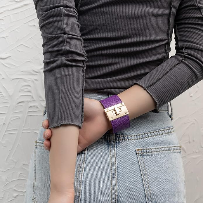Rantanto Braid Leather Wrap Bracelet Trendy Stackable Crystal Cuff Boho Gold Heart Bracelet Jewelry Gift For Women