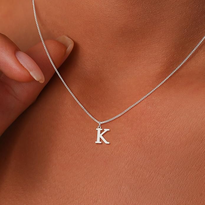 Foxgirl Gold Initial Necklaces for Women, Dainty Gold Letter Necklace Tiny A-Z Pendant Choker Necklace Trendy Cute Personalized Monogram Name Necklace Gold Jewelry Necklace for Women Gift