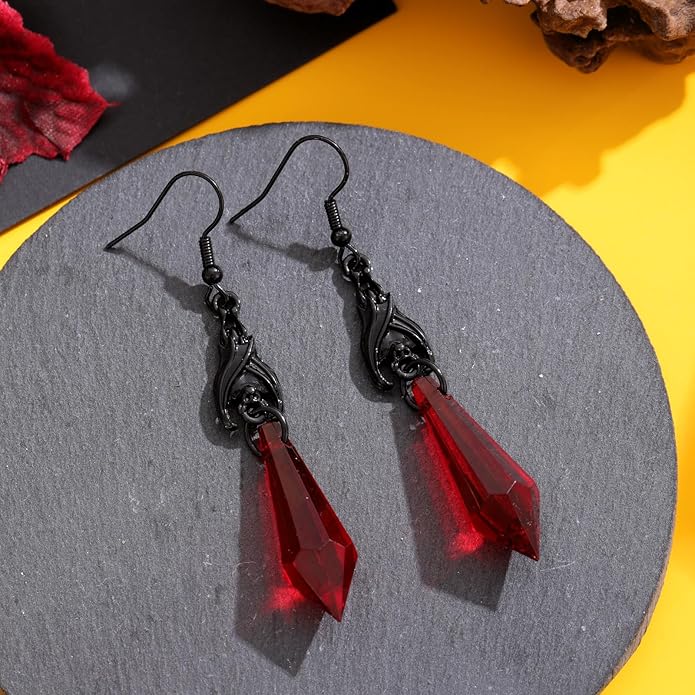 Halloween BOO Ghost Skull Earrings for Women, Gothic Dark Bat Dangle Earrings,Retro Acrylic Cute Lightweight Drop Dangle Earring Jewelry Gifts, Holiday Festive Cosplay Party Decorations Accessories