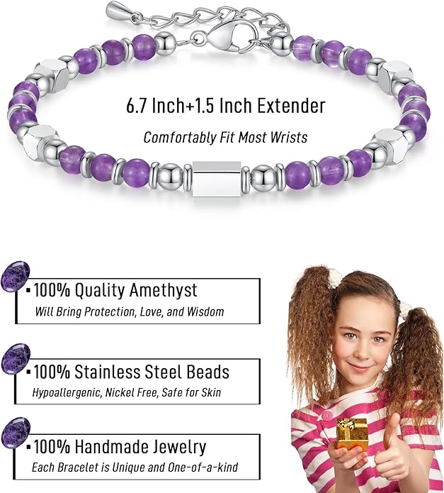 Tiny Gemstone Beaded Bracelets for Women Teen Girls, You are Awesome Jewelry Gifts for Women, Friends, Sister, Mom, Daughter...