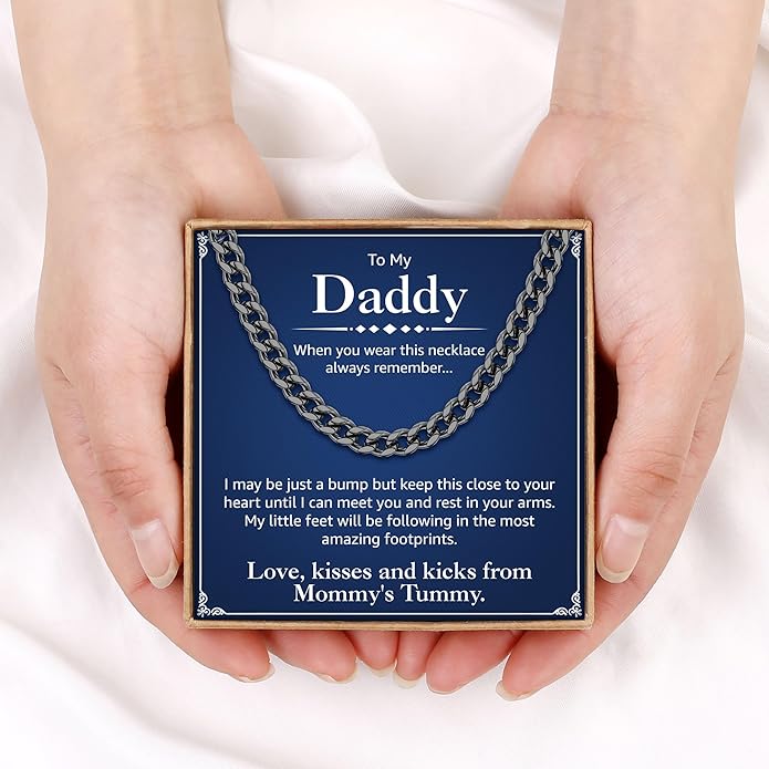 PAERAPAK Cuban Link Chain Gifts for Men Him - Necklace Gifts for Husband Son Grandson, Anniversary Fathers Day Birthday Gift for Men Husband, 7mm Width Stainless Steel Cuban Chain Necklace Jewelry