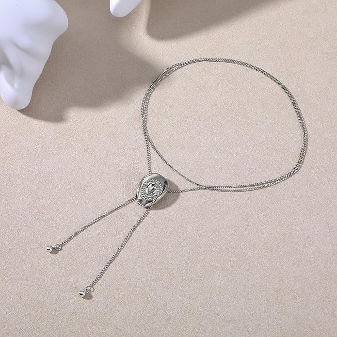 Yolev Western Necklaces For Women Cowgirl Necklace For Women Bolo Tie Lariat Hat Chain Y Necklaces Country Western Jewelry
