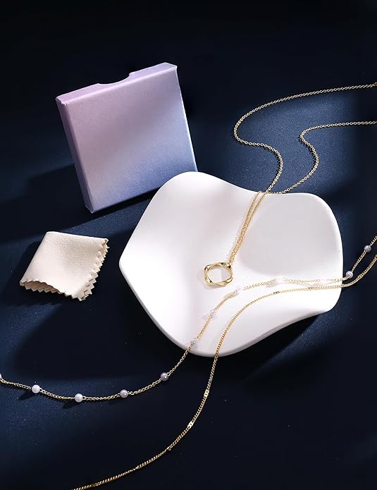 Besteel 3Pcs Dainty Layered Necklaces for Women - Paperclip Choker Necklace Stacks Set Trendy Simple Layering Chain Pendant Jewelry Non Tarnish Gifts