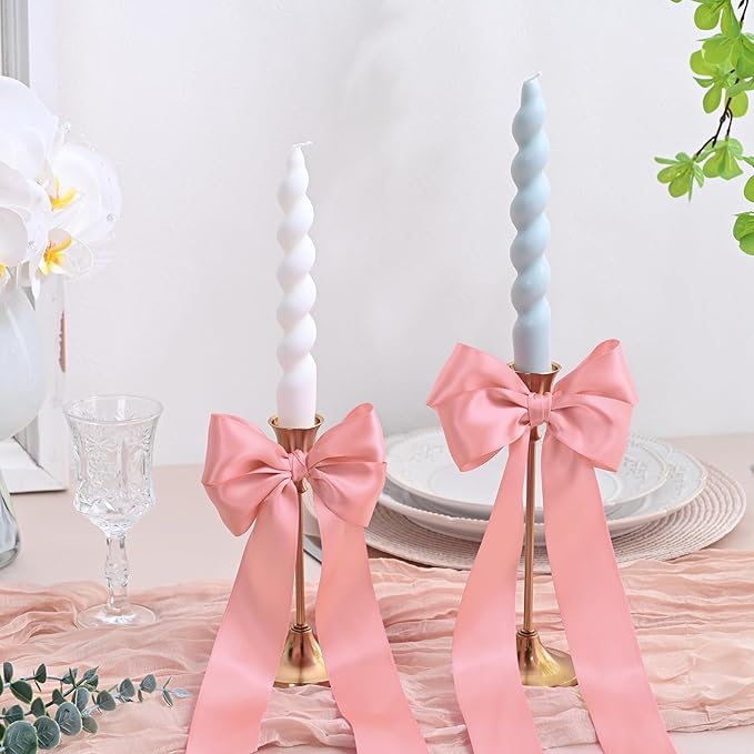 LEEQE Double Face Dusty Pink Satin Ribbon 1-1/2 inch X 25 Yards Polyester Dusty Pink Ribbon for Gift Wrapping Very Suitable for Weddings Party Hair Bow Invitation Decorations and More