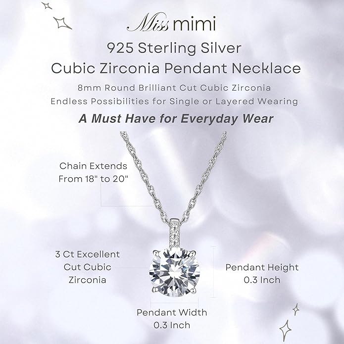 925 Sterling Silver Cubic Zirconia Necklace and Earrings Set for Women, Heart, Cushion, Round, Emerald Cut CZ, Solitaire Bezel Jewelry Set, CZ Bridal Jewelry Set, Bridesmaid Gift