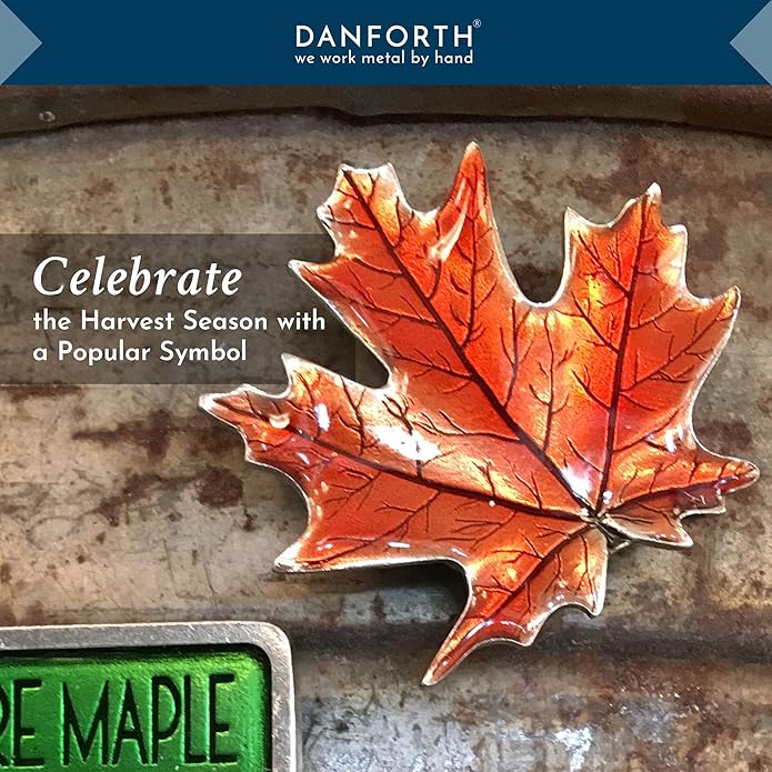 Danforth - Maple Leaf Fall/Autumn Brooch Pin, Pewter, 1 3/4 Inches, Handcrafted, Made In USA