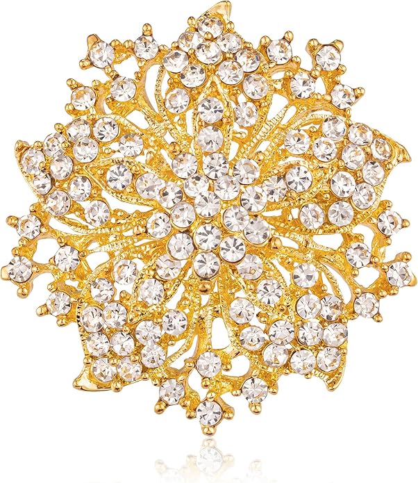 HAISWET Womens Flower-shape Statement Brooch Pin Crystal Brooch for Women