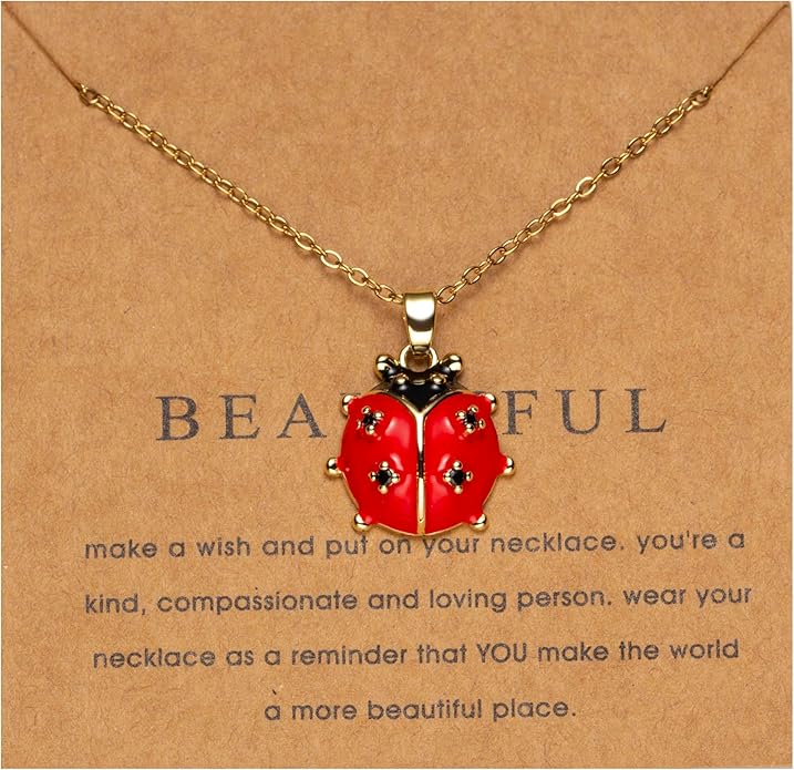 18k Gold Plated Necklace for Women Trendy Dainty Charm Evil eye Italian horn hummingbird starfish seashell bow elephant snake butterfly ladybug PendentMinimalist Delicate Jewelry for Women
