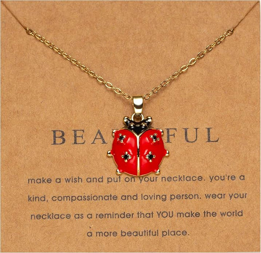 18k Gold Plated Necklace for Women Trendy Dainty Charm Evil eye Italian horn hummingbird starfish seashell bow elephant snake butterfly ladybug PendentMinimalist Delicate Jewelry for Women