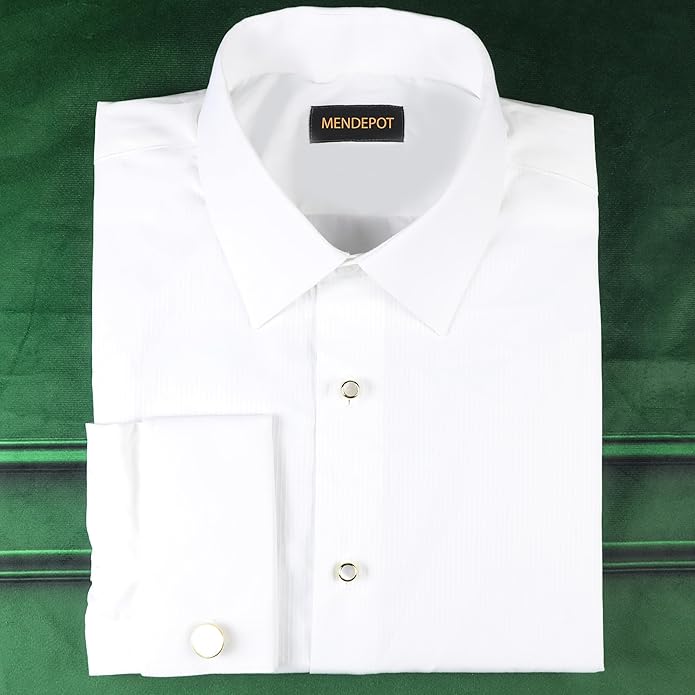 MENDEPOT Men Formal Wear Dress Shirt Cufflinks And Studs Set With Box Wedding Groom Groomsmen Gift