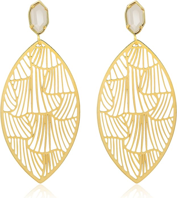 OZEL – Crystal Earrings for Women Dangle – 14K Gold Plated Lightweight Daily Fashion Earrings