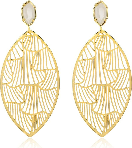 OZEL – Crystal Earrings for Women Dangle – 14K Gold Plated Lightweight Daily Fashion Earrings