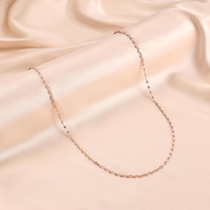 925 Sterling Silver Chain Necklace Link Chain Necklace for Women Simple Dainty 16K Gold Plated Necklace for Women Minimalist Waterproof Silver Necklace Trendy Jewelry Gifts