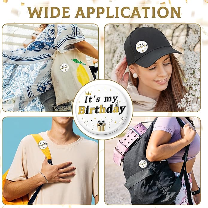 DAYANEY Enamel Pins for Backpacks, Happy Birthday Pin for Girls Boys Women men, Ello Worm Anime Pins, Its My Birthday Pin Brooch Button, Live Laugh Toaster Bath Vintage Badge for Women