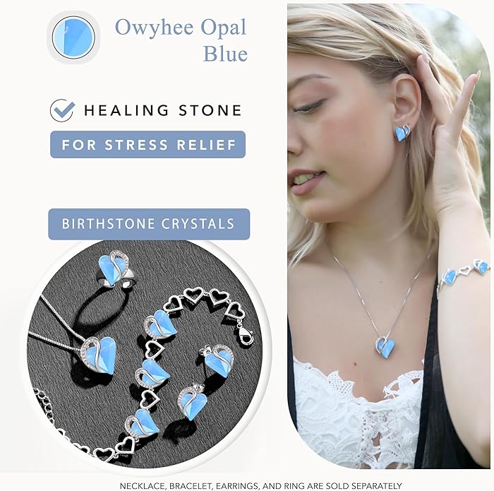 Earrings for Women, Mothers Day Gift for Mom, Heart Birthstone Crystal Stud Earring, Silver Plated Birthday Jewelry