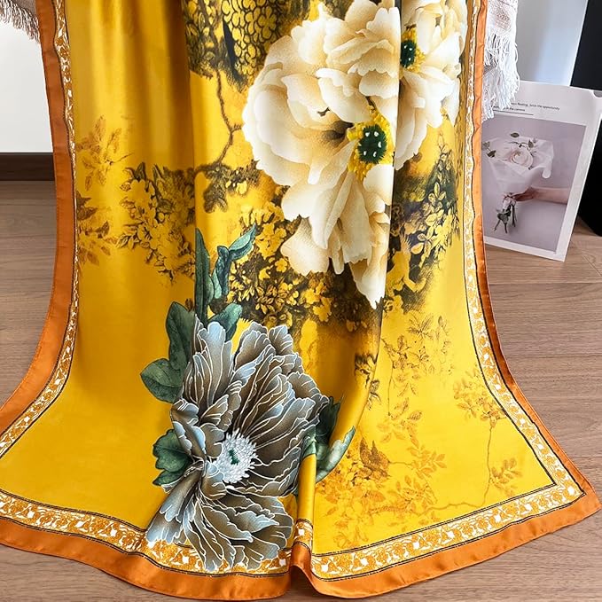 Long Silk Like Scarf Lightweight Satin Scarves Large Sunscreen Shawl Wrap for Women