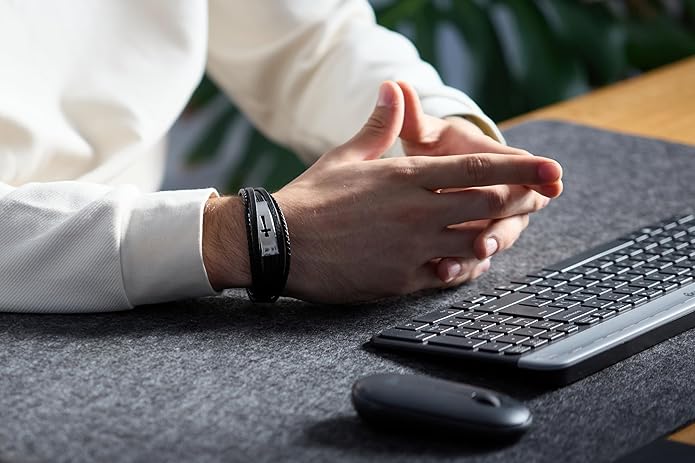 Cross Bracelet for Men - Genuine Leather Religious Bracelets | Stylish Christian Bracelet for Men - Perfect Faith Accessory | Mens Cross Bracelet - Christian Jewelry