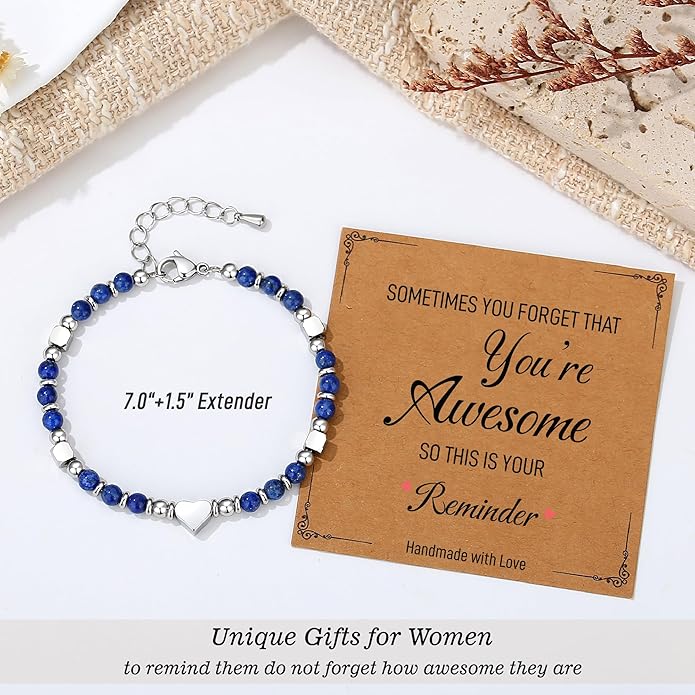 TONY & SANDY Tiny Beaded Bracelets for Women, Sometimes You Forget You're Awesome Gift, Unique Stocking Stuffers for Women, Mom, Daughter, Wife, Coworker, Best Friend, Bestie, Granddaughter