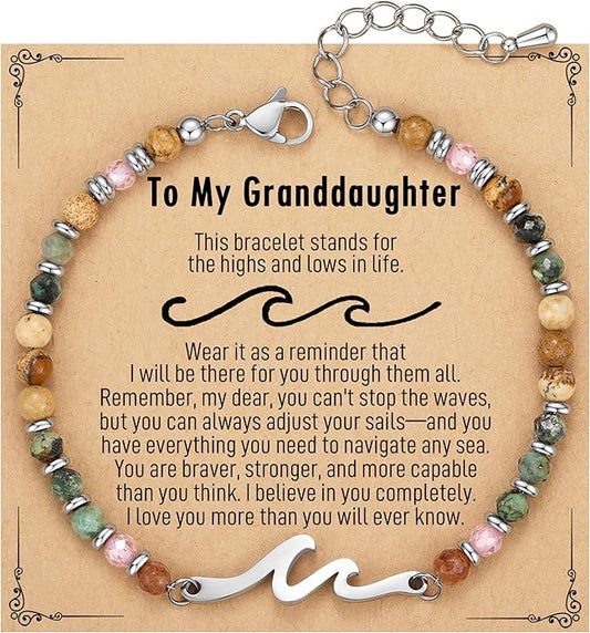 TONY & SANDY Friend Gifts for Women, Stocking Stuffers for Women, Sister Gifts from Sister, Wave Bracelet, Birthday Gifts for Woman, Bestie Friendship Bracelets, Unique Gifts for Her