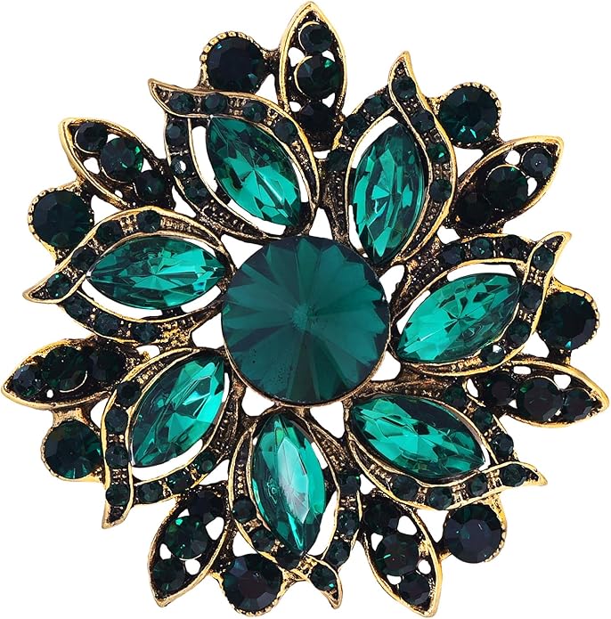 LAXPICOL Vintage Women's Austrian Crystal Elegant Flower Brooch Wedding Broach Pin