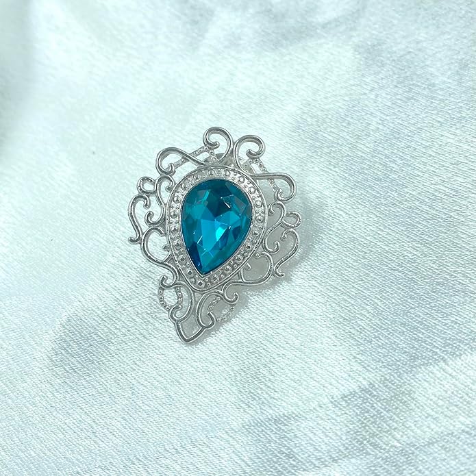 Vintage Silver Color Men's Brooches for Women Lovely Water Drop Badge Flame Crystal Brooch Lapel Pins Fashion Jewelry