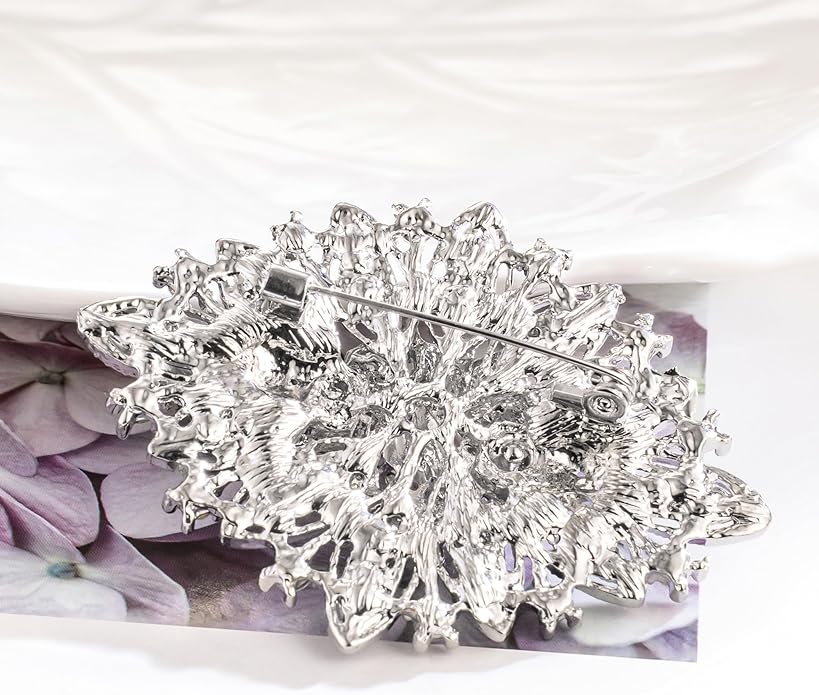 HAISWET Vintage Art Deco Crystal Rhinestone Brooch Pin for Women