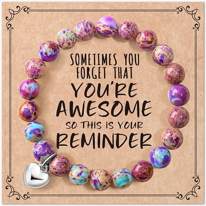 jewelrycard Sometimes You Forget Your Awesome Bracelets for Women, Birthday Christmas Gifts for Women Stocking Stuffers for Teen Girl Gifts Trendy Stuff, Inspirational Jewelry for Women Girls