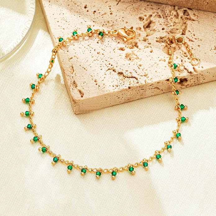 MTMY Gold Chain Bracelet for Women 14K Gold Plated Dainty Bracelets with Adjustable Chain Cute Bracelet Gold Trendy Jewelry