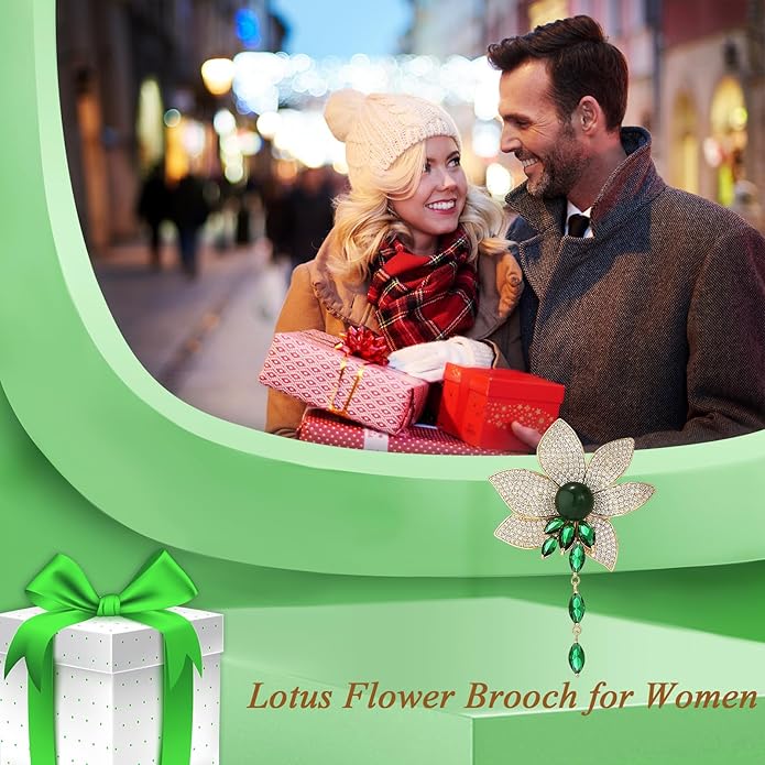 Flower Brooch for Women Girls Flower Rhinestone Brooch Gold Plated Lapel Pin Clothing Accessory Wedding Gift Fashion Jewelry for Mom Wife