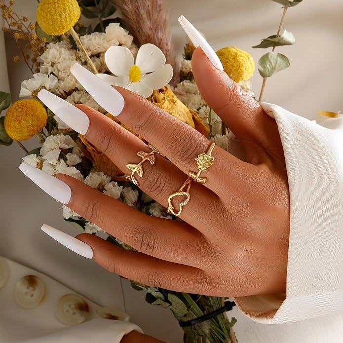 iF YOU 25 Pcs Gold Knuckle Ring Set for Women, Chunky Stackable Finger Midi Rings, Silver Simple Stacking Cute Rings Pack Trendy Stuff Jewelry Gift