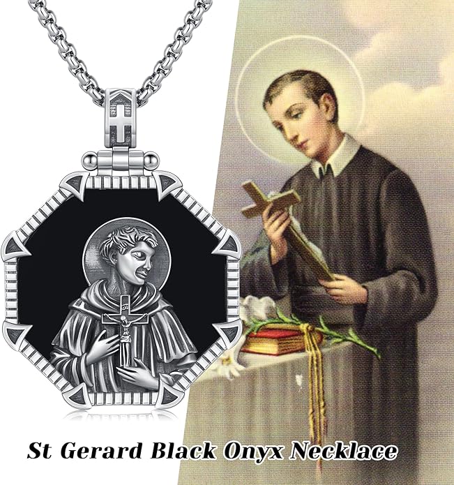 Taioiat Saint Necklace 925 Sterling Silver St Necklace Amulet Pendant Jewelry Religious Gift for Men Women