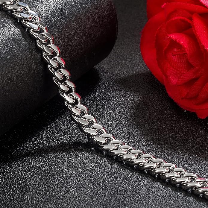 Dankadi Fashion 925 Sterling Silver Solid Miami Cuban Link Chain Necklace 8MM & 12MM- Curb Cuban Thick Big Link Choker For Men 20 "22" 24 "26" 28" Fine Jewelry