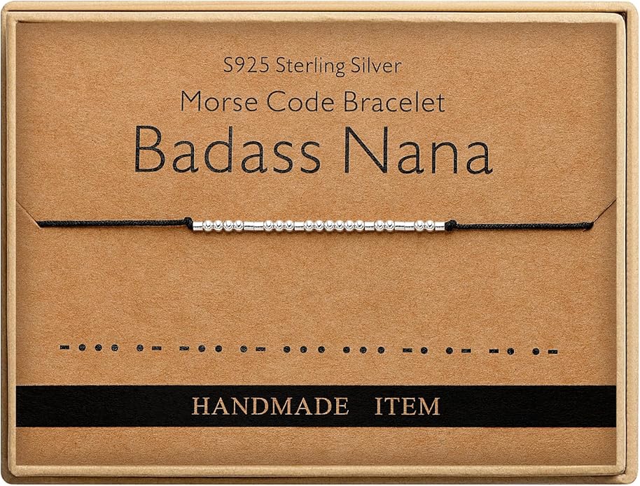 Monily Inspirational Gifts for Women Morse Code Bracelets for Women Funny Bracelet for Friend Funny Gift for Women Sterling Silver Bracelet for Women