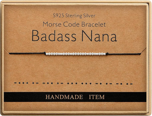 Monily Inspirational Gifts for Women Morse Code Bracelets for Women Funny Bracelet for Friend Funny Gift for Women Sterling Silver Bracelet for Women