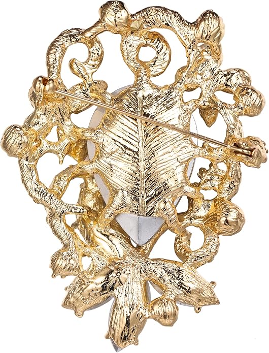 BriLove Elegant Crystal Teardrop Marquise Bouquet Brooch Pin for Women