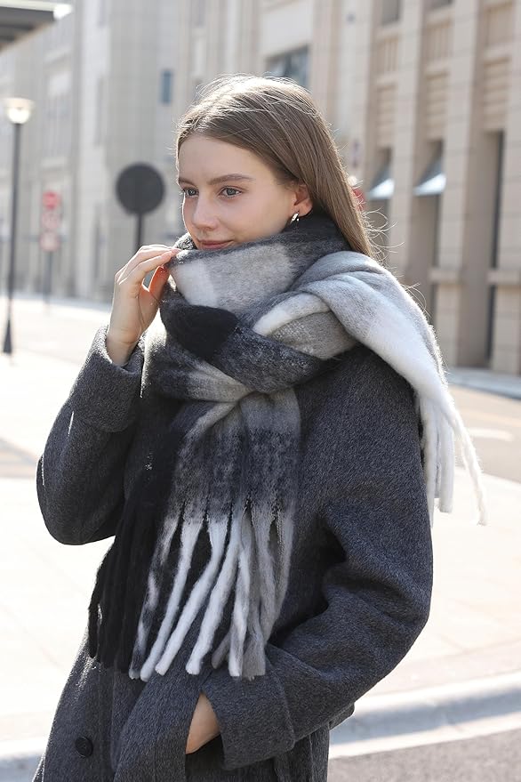 Wander Agio Winter Women Warm Scarf Long Shawl Large Scarves Cold Weather Thick Blanket Scarfs Colorful Plaid