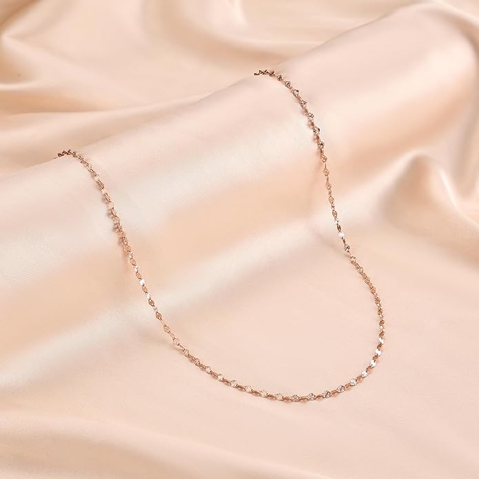 925 Sterling Silver Chain Necklace Link Chain Necklace for Women Simple Dainty 16K Gold Plated Necklace for Women Minimalist Waterproof Silver Necklace Trendy Jewelry Gifts