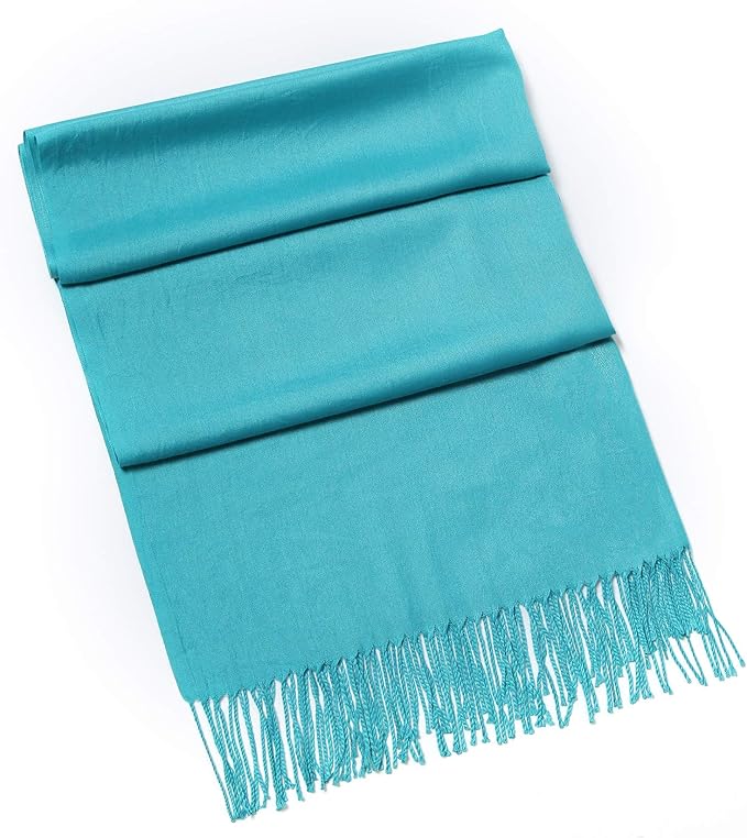 Cindy & Wendy Pashmina Shawls and Wraps Large Scarfs for Women Wedding Party Bridal Long Fashion Solid Shawl Wrap Fringes