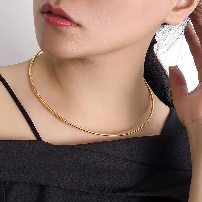 Women 925 Sterling Silver 2MM Solid Dome Collar Necklace Simple Fashion Golden 16 "18" 20 "+1.9 "Adjustable Length Choker Fine Jewelry Gifts