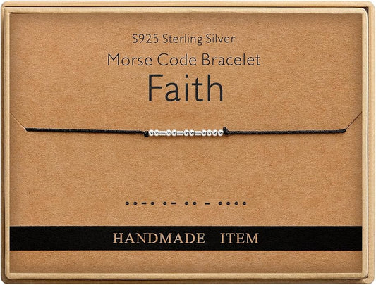 Monily Inspirational Gifts for Women Morse Code Bracelets for Women Funny Bracelet for Friend Funny Gift for Women Sterling Silver Bracelet for Women