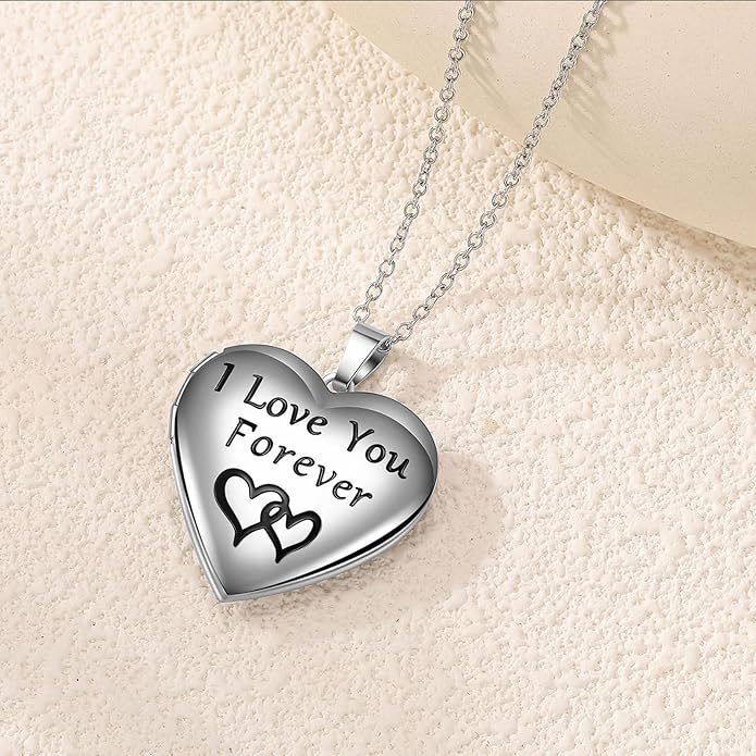 PHOCKSIN Personalized Locket Necklace for Women Photo Necklace with Customized Picture Birth Flower Birthstone New Years Gifts for Women